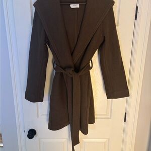 Brown Belted wool wrap coat from Wilfred